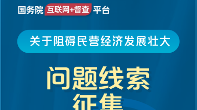 后入丝臀国务院“互联网+督查”平台公开征集阻碍民营经济发展壮大问题线索